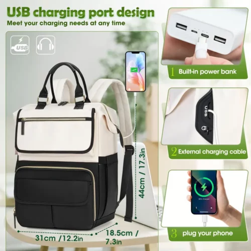 Sac à dos ordinateur avec compartiment repas isolé – polyvalent travail et voyage