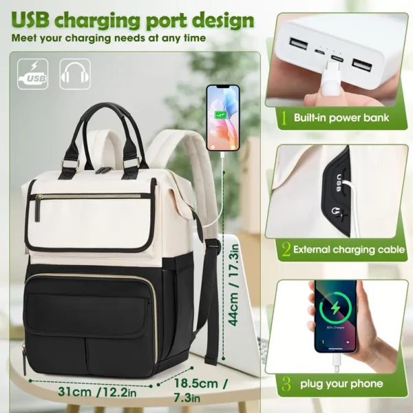 Sac à dos ordinateur avec compartiment repas isolé – polyvalent travail et voyage