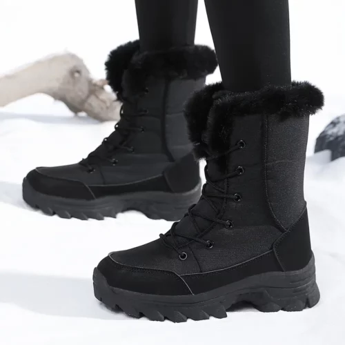 Bottes de neige femme imperméables – doublure chaude et semelle antidérapante