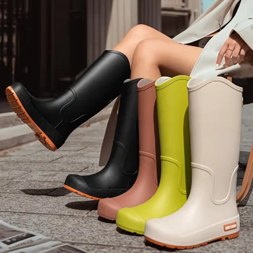 Bottes de pluie femme en caoutchouc chic – style haut anti-dérapant durable