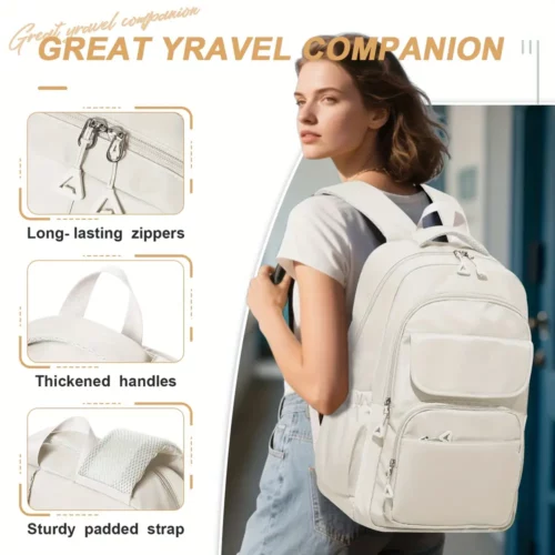 Sac à dos léger femme en nylon imperméable – style urbain et décontracté