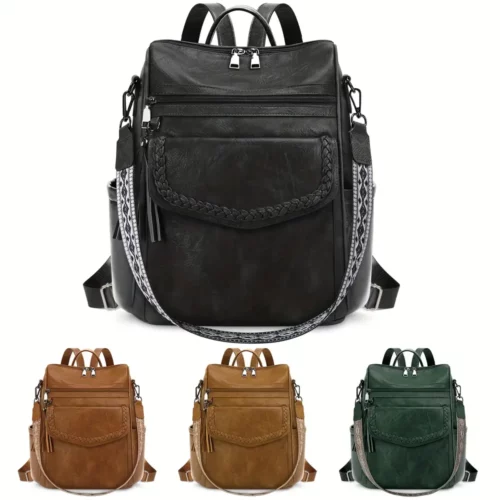 Sac à dos femme convertible élégant – compartiments multiples, usage pro et casual