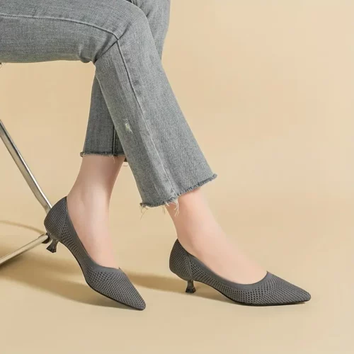 Escarpins femme à petit talon confortable – bout pointu élégant mariage
