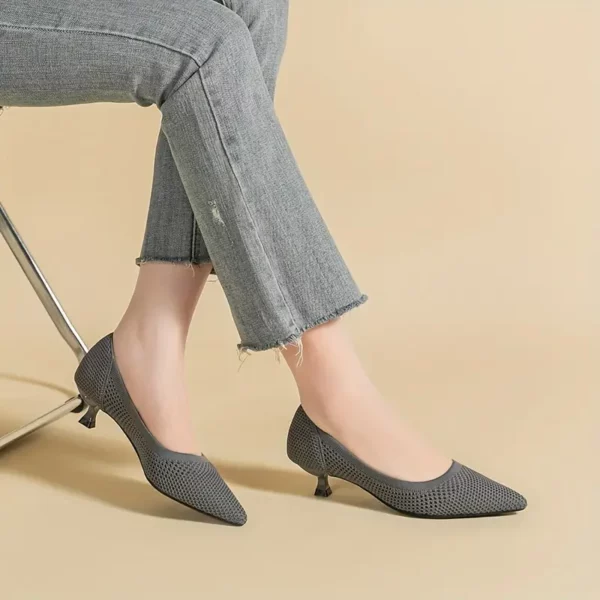 Escarpins femme à petit talon confortable – bout pointu élégant mariage