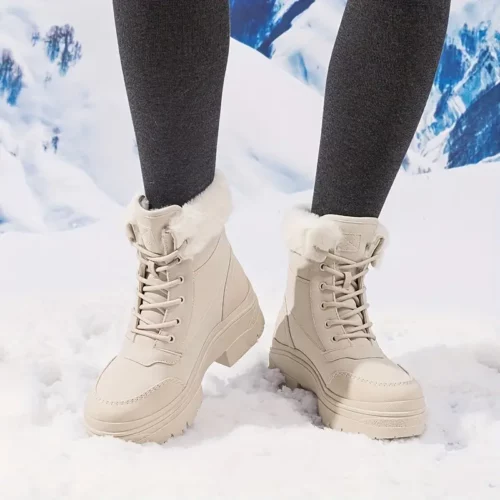 Bottes d’hiver femme fourrées – semelle TPR épaisse antidérapante chaude
