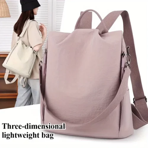 Sac à dos femme anti-vol en nylon léger – urbain, épuré et polyvalent