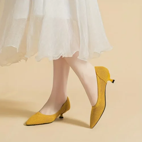 Escarpins femme à petit talon confortable – bout pointu élégant mariage