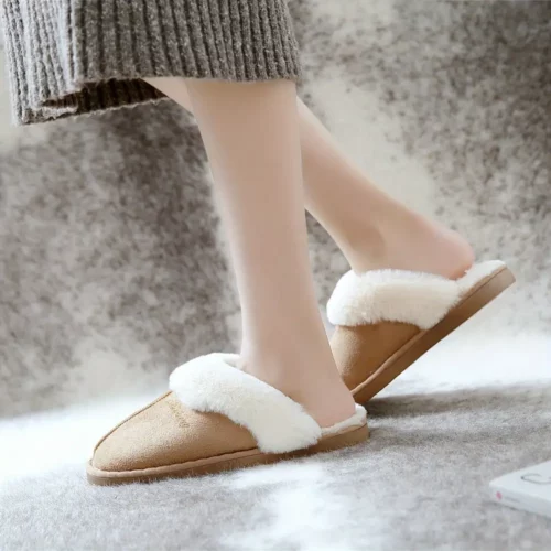 Chaussons femme en fausse fourrure douce – intérieur/extérieur antidérapants
