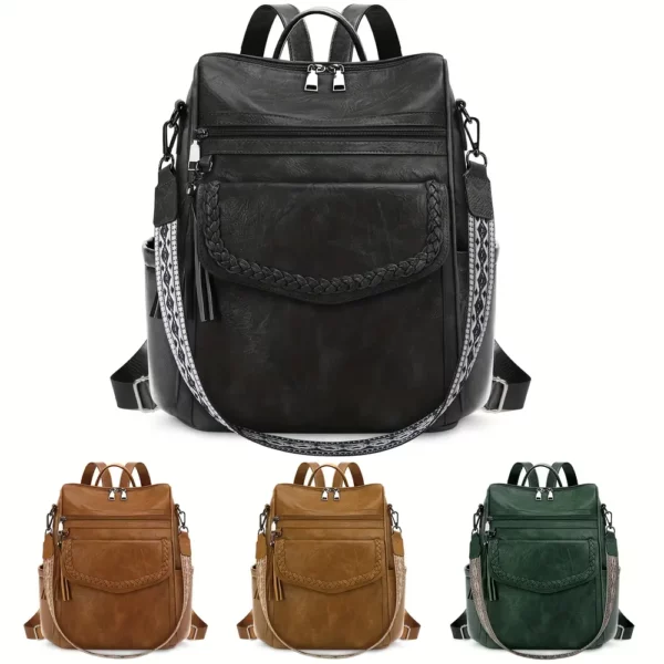 Sac à dos ordinateur femme convertible élégant – compartiment PC et multi-poches