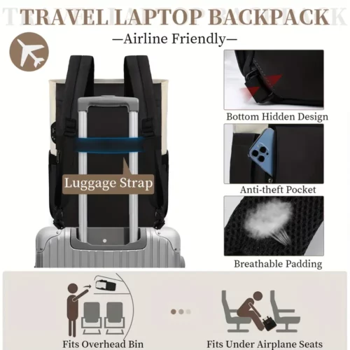 Sac à dos ordinateur femme convertible élégant – compartiment rembourré sécurisé
