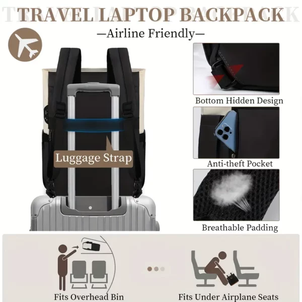 Sac à dos ordinateur femme convertible élégant – compartiment rembourré sécurisé