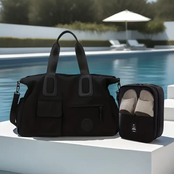 Sac week-end femme multi-compartiments – bandoulière amovible et poche PC