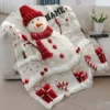 Plaid de Noël en flanelle polaire douce – couverture chaude lavable canapé lit