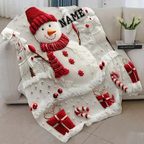Plaid de Noël en flanelle polaire douce – couverture chaude lavable canapé lit