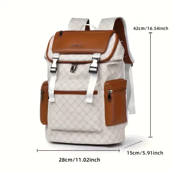 Sac à dos vintage femme en cuir rayé – Élégant et idéal pour ordinateur portable