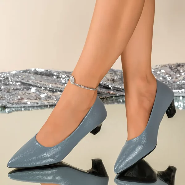 Chaussures mariage femme bout pointu – escarpins Mary Jane à petit talon confortable