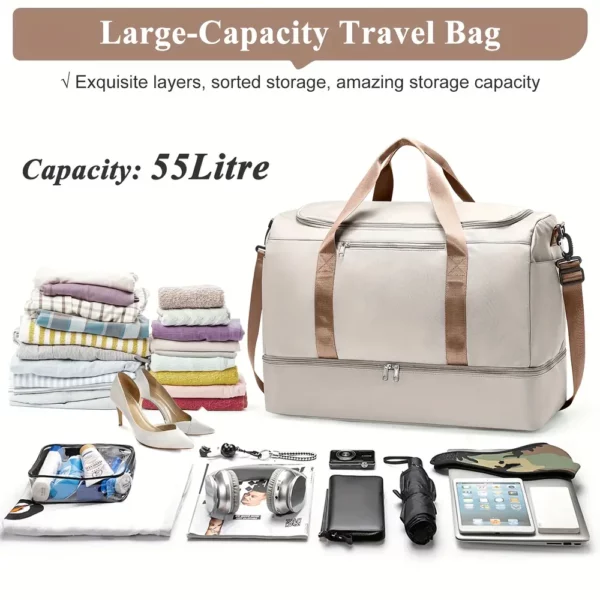 Sac de voyage femme avec compartiment chaussures – design chic et pratique
