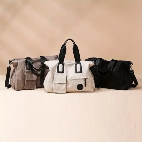 Sac week-end femme multi-compartiments – bandoulière amovible et poche PC
