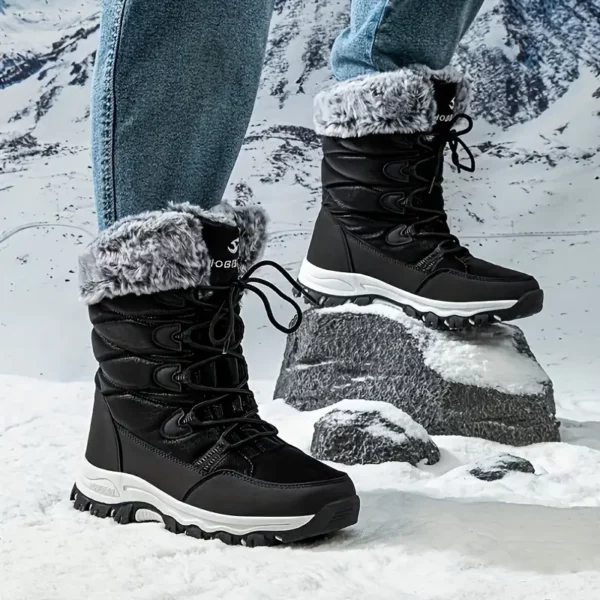 Bottes d'hiver femme imperméables et chaudes doublure fourrure semelle antidérapante