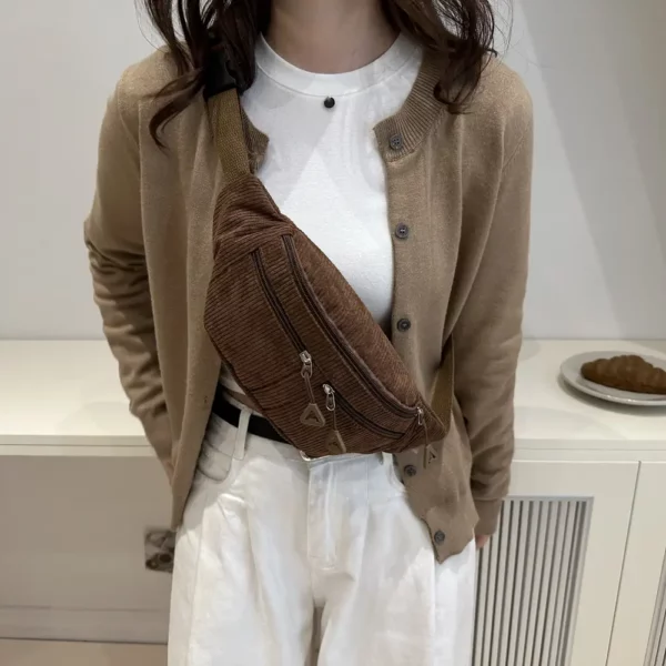 Sac banane femme en velours côtelé – chic et pratique pour le quotidien