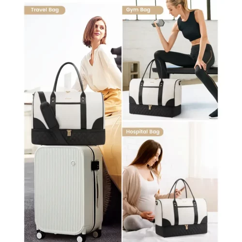 Sac week-end femme 3 pièces – ensemble de voyage élégant et multifonctionnel