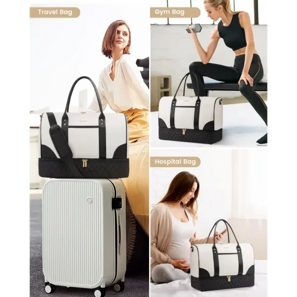 Sac week-end femme 3 pièces – ensemble de voyage élégant et multifonctionnel