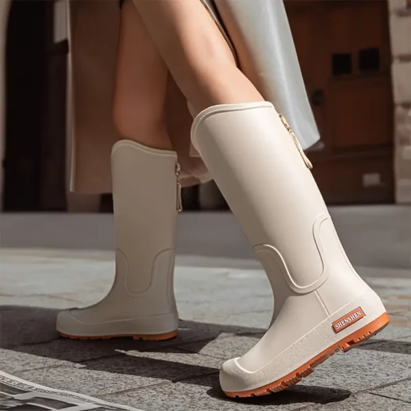 Bottes de pluie femme en caoutchouc chic – style haut anti-dérapant durable