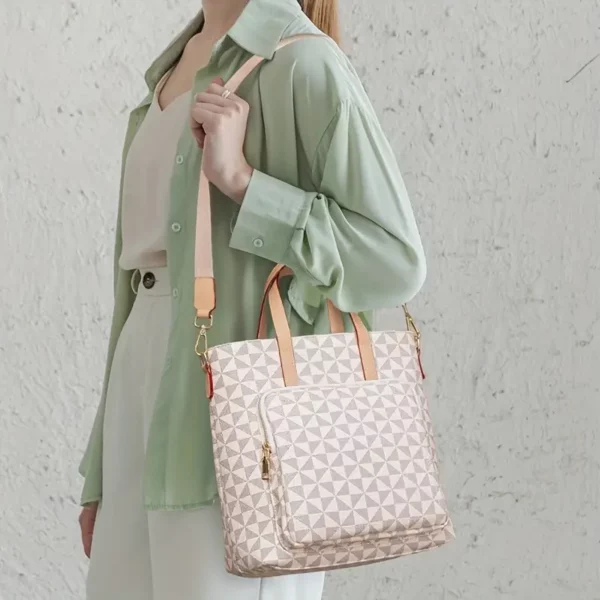 Sac à dos léger convertible femme – style urbain, bandoulière amovible, motif géométrique