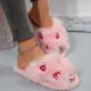 Chaussons femme en fausse fourrure doux – intérieur chaud et semelle antidérapante