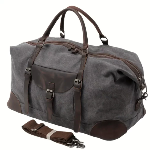 Sac week-end femme en toile style rétro – bandoulière pratique et compartiments multiples