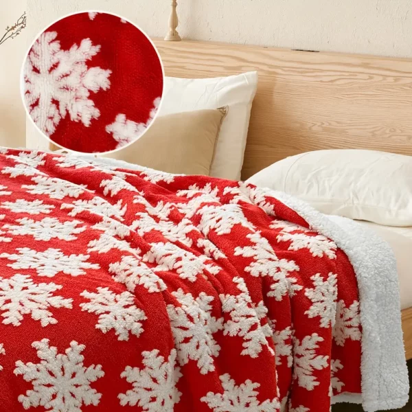 Plaid de Noël doux double couche – couverture cocooning motif festif chaleureux