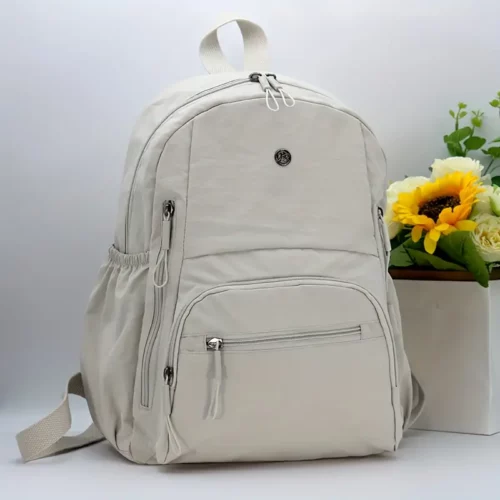 Sac à dos femme nylon léger multi-poches – design antivol pour voyage et ville