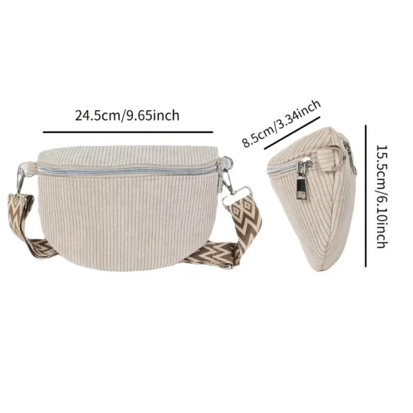 Sac banane femme en velours côtelé – style minimaliste et chic