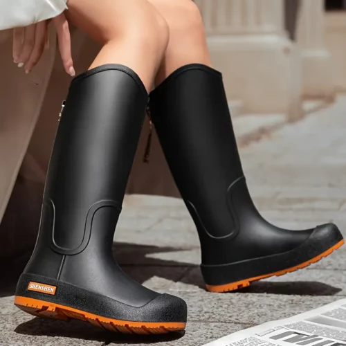 Bottes de pluie femme en caoutchouc chic – style haut anti-dérapant durable