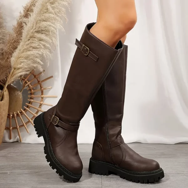 Bottes cavalières femme en cuir vintage – style équestre élégant