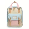 Sac à dos léger multicolore style macaron – sacoche urbaine femme unisexe