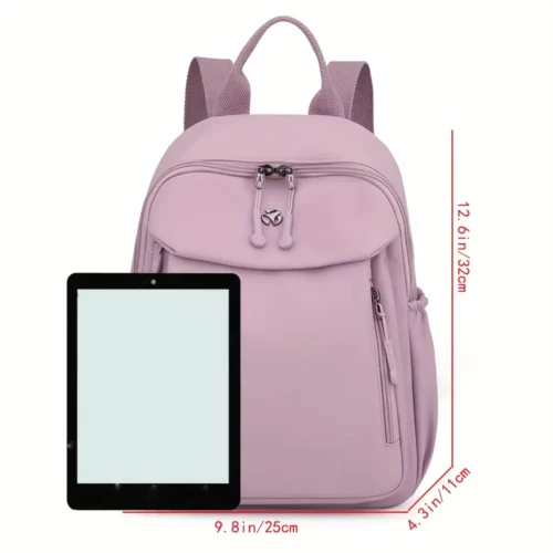 Sac à dos femme en nylon léger – multifonction urbain avec poches zippées