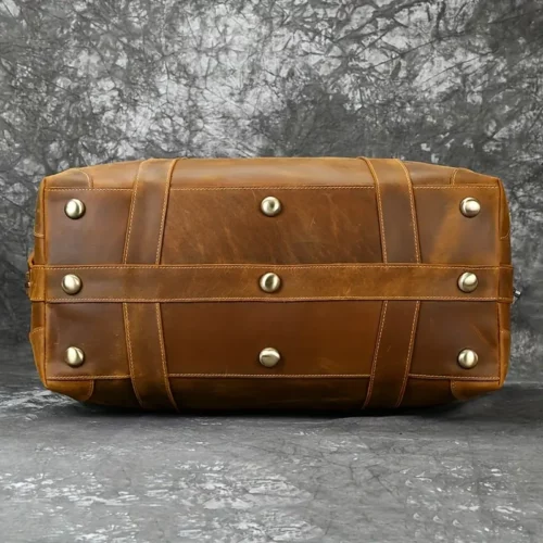 Sac weekend femme en cuir véritable style vintage – sac de voyage élégant