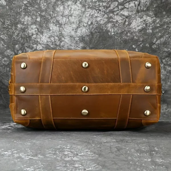 Sac weekend femme en cuir véritable style vintage – sac de voyage élégant