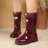 Bottes de pluie femme mi-mollet en PVC antidérapantes au design chic durable