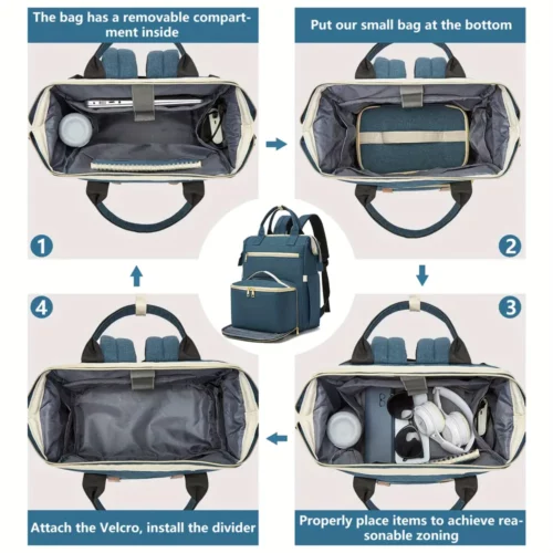 Sac à dos femme multifonction pour ordinateur et repas – design décontracté imperméable