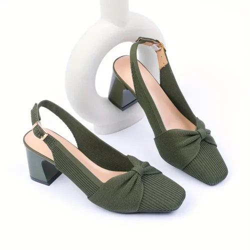 Sandales à talon compensé femme avec nœud – chaussure mariage confortable