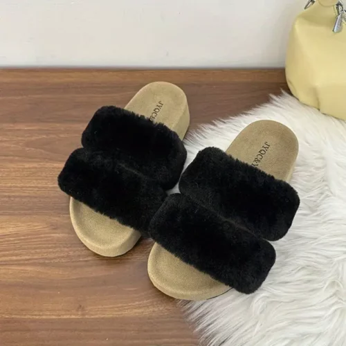 Chaussons femme en fausse fourrure douce – confort chaud intérieur cocooning