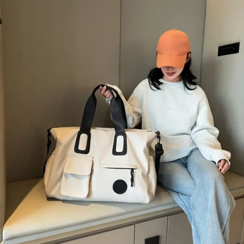 Sac week-end femme multi-compartiments – bandoulière amovible et poche PC