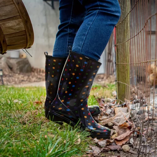 Bottes de pluie femme mi-mollet en caoutchouc avec imprimé mignon élégant