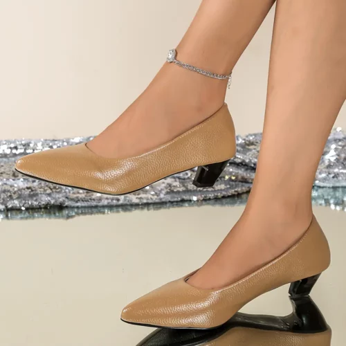 Chaussures mariage femme bout pointu – escarpins Mary Jane à petit talon confortable