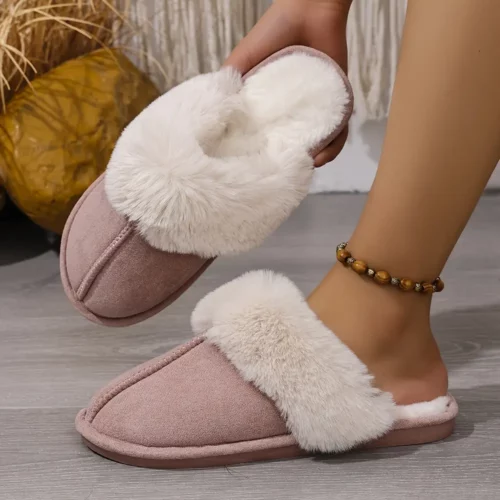 Chaussons femme en fausse fourrure douce – confort chaud pour l’hiver