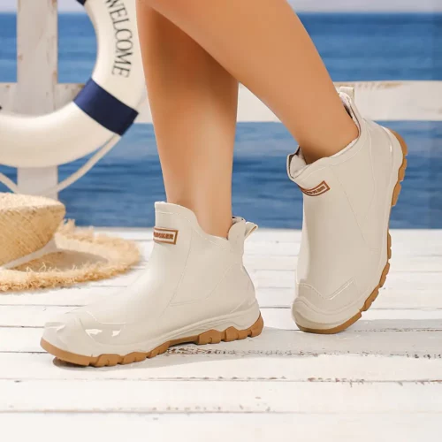 Bottes de pluie femme élégantes en caoutchouc – style chic et imperméable
