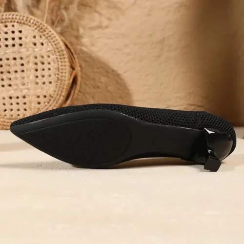Escarpins femme confort tricotés à talon bas – élégants pour mariage ou soirée