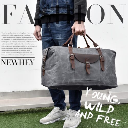 Sac week-end femme grand format – sac de voyage toile imperméable avec anses